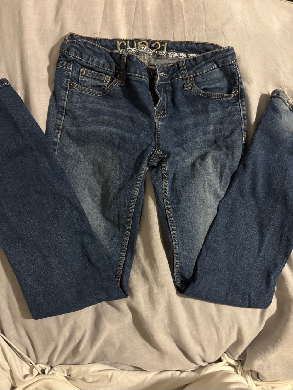 Rue21 Women's Bootcut Jeans - Low Rise-Medium Blue Wash